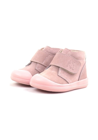Stella Butik Hakiki Deri Cırtlı Bebek Bot Pembe