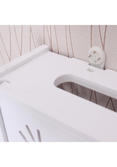 Sones Wifi Yönlendirici Kutusu Pvc Duvara Monte Raf Askı Tahtası Braketi Depolama Kutusu, Boyut: 41x23x8.5cm Kepenk