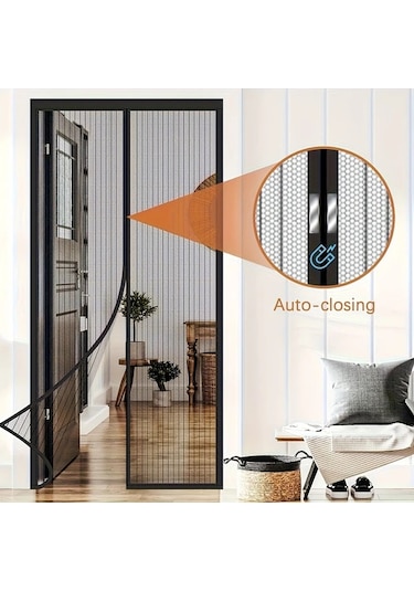 Dashanshop Sihirli Manyetik Sineklik: Kendinden Yapışan, Nefes Alabilir, Kolay Temizlenir, 100x220cm Beyaz