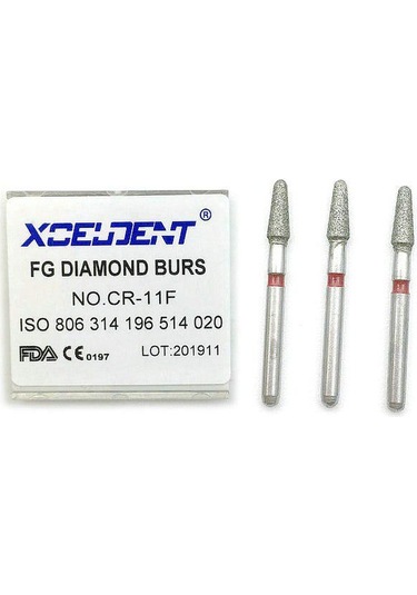 10 Adet 1.6mm Diş Elmas Fg Yüksek Hızlı Burs Parlatma Yumuşatma Diş Hekimliği Enstrüman Cr-11f
