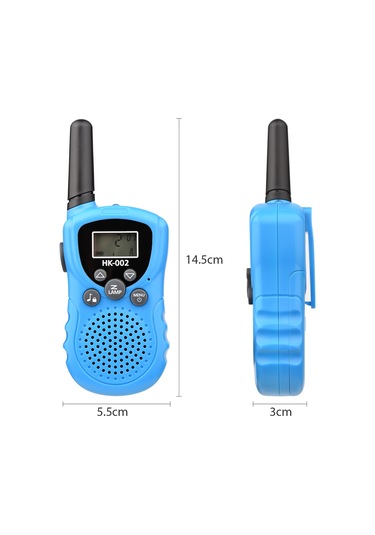 Yaozixa 2'li Mavi Çocuk Walkie Talkie - 3km Uzaklık, 8 Frekans, 99 Kanal, Aydınlatıcı, Düşük Gürültü, Outdoor Oyunlar İçin