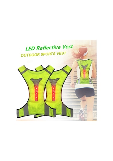 Led Reflektörlü Bisikletçi Motorcu Neon Scooter İkaz Yeleği Sarı - Turuncu