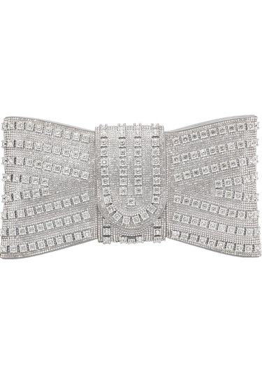 Guja 25yg591 Kadın Taşlı Abiye Çanta Gümüş Gümüş