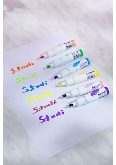 Studi Desenli Kalpli Fosforlu Kalem Seti - 6'lı