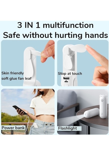 Yingfu Taşınabilir 3-in-1 Fan, 2000mah Mini Soğutma, Yeşil F8, Kullanıcı Dostu