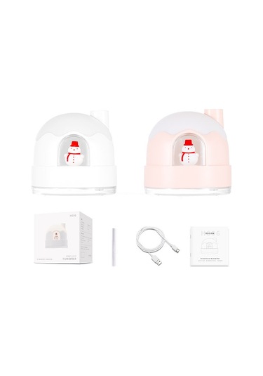 Zay-h006 Plug-in Kardan Adam Nemlendirici Gece Lambası Usb Dilsiz Sevimli Masaüstü Hava Mini Atomizer Hava Nemlendirici Beyaz