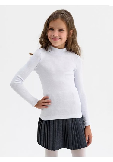 Tlg Çocuk Pamuklu Balıkçı Yaka Kazak 112458302 Beyaz