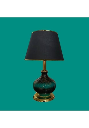 Verde Abajur Gold Kaplamalı Siyah Şapkalı Çok Renkli