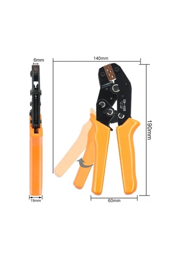 Gajeena Sn-48b Modeli 0.5-2.5mm² Teli Presleyici, 2.8/4.8/6.3 Terminale Uygun, Ergonomik Tpr+pp Kolu, Ratchet Serbest Bırakma Mekanizması