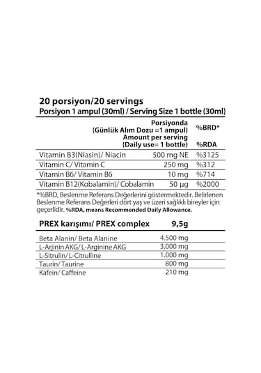 Hardline Nutrition Prex Kola Aromalı Sıvı 30 Ml - 20 Adet