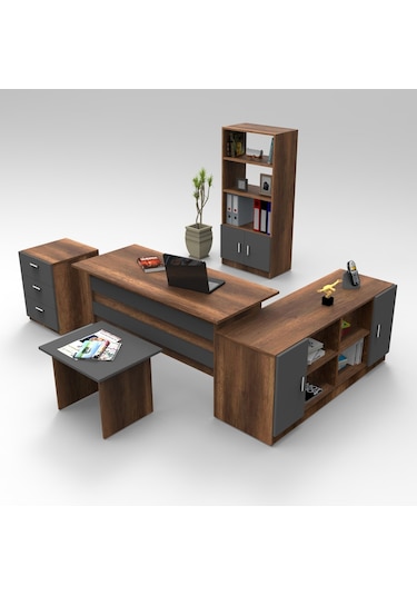 Robinhome Robin Home Verona Abcdf Ofis Büro Masa Takımı Barok-Gri
