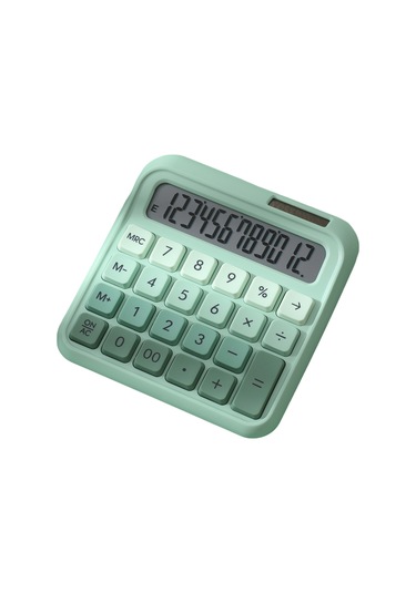 Singree Yeşil Güneş Paneli Ve Çift Kaynaklı Renkli Bantlı Hesap Makinesi - Aaa Pil Dahil Değil Dx-2289 Yeşil