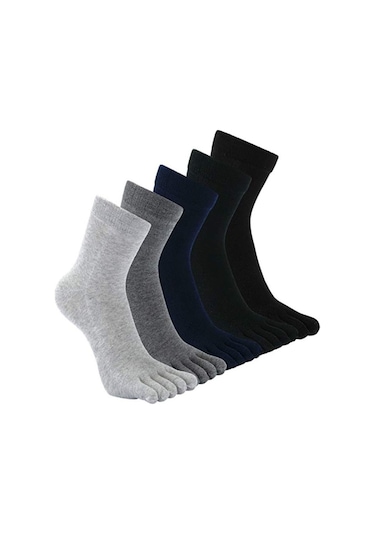 6'Lı Adet Erkek Parmaklı Çorap Çok Renkli