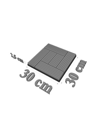Kompozit Zemin Döşemesi 1 m2 (11 Adet Karo) Antrasit 30CM