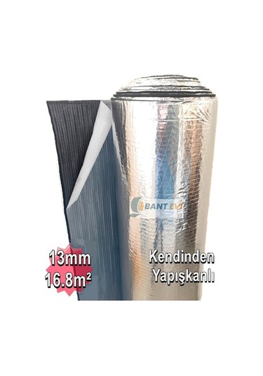 Bant Evi Alüminyum Folyolu Kauçuk İzolasyon Yapışkanlı 13 MM 16.8 M2