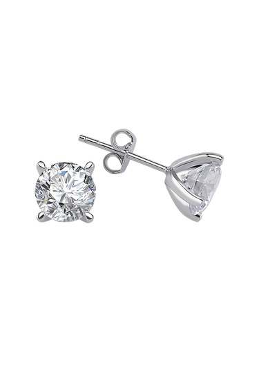 Beyaz Topaz Taşlı Modern Tektaş Küpe 0802e0032