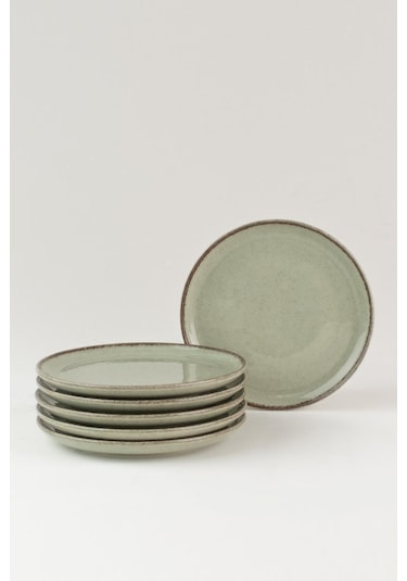 Kütahya Porselen Moderna 6 Parça 15cm Düz Tabak Yeşil 447018