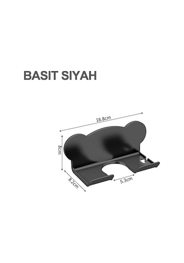 Saç Kurutma Makinesi Duvara Monte Tutucu Banyo Rafı Depolama Rafı, Stil: Basit Siyah