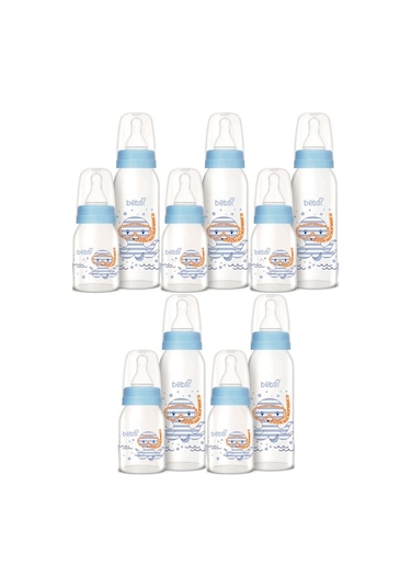Bebsi Cam Biberon Seti Mavi 250ml+125ml 5 Li Set