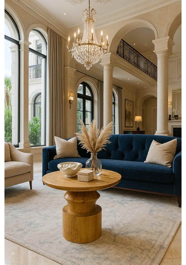 Dekoratif Ahşap Renk Orta Sehpa Ahşap Mantar Model Meşe