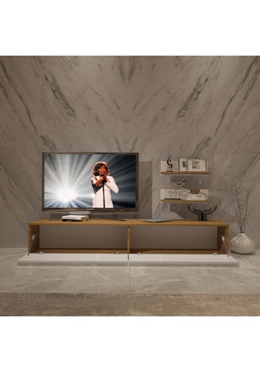 Decoraktiv Eko 4 Mdf Std Tv Ünitesi Tv Sehpası Pera - Beyaz