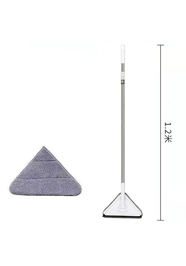 Mop 3 Bölmeli Yerleştirme Çubuğu 1,7 Metre + Elyaf Bez + Şönil Bez