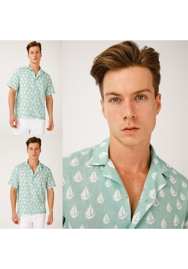 Anemoss Yelken Erkek Gömlek Buz Mavisi Buz Mavi