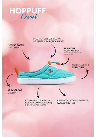 Hoppuff Casual Dinamik Yeşil Barefoot Çocuk Ayakkabı