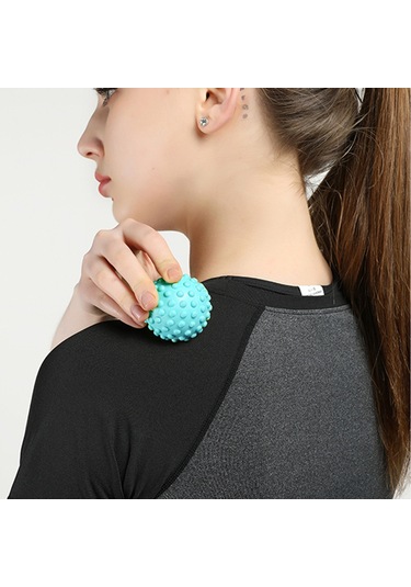 Mufunye Ayak Masaj Seti Tırtıllı Top + Düz Top - Plastik Malzeme, 6cm Boyut, 2 Adet Yeşil