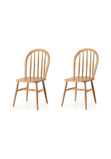 Ahşap Natural El Yapımı Bella Sandalye 2 Adet