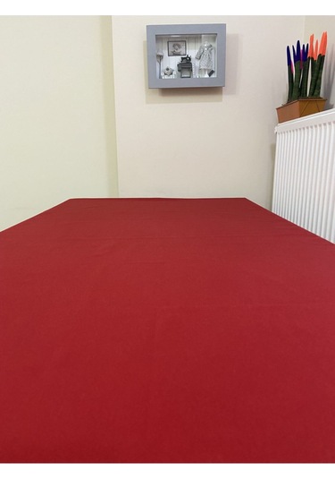 Sıvı Geçirmez Dertisiz Masa Örtüsü, Supla, Peçete, Runner , Kırmızı 14 Parça