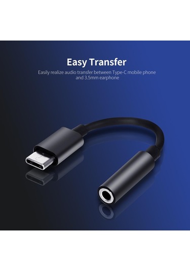 Typec - 3.5mm Kulaklık Adaptörü Usb 3.1 Typec Erkek - 3.5 Aux Ses Dişi Jak Ses Adaptörü