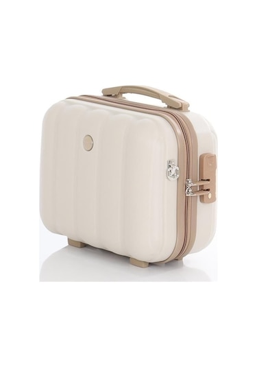 Polipropilen 4'lü Valiz Seti V305 Beyaz - Kahverengi