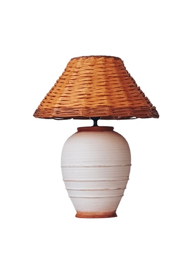 Decatur Seramik Abajur, H50 X Çap Ø38cm Ekru
