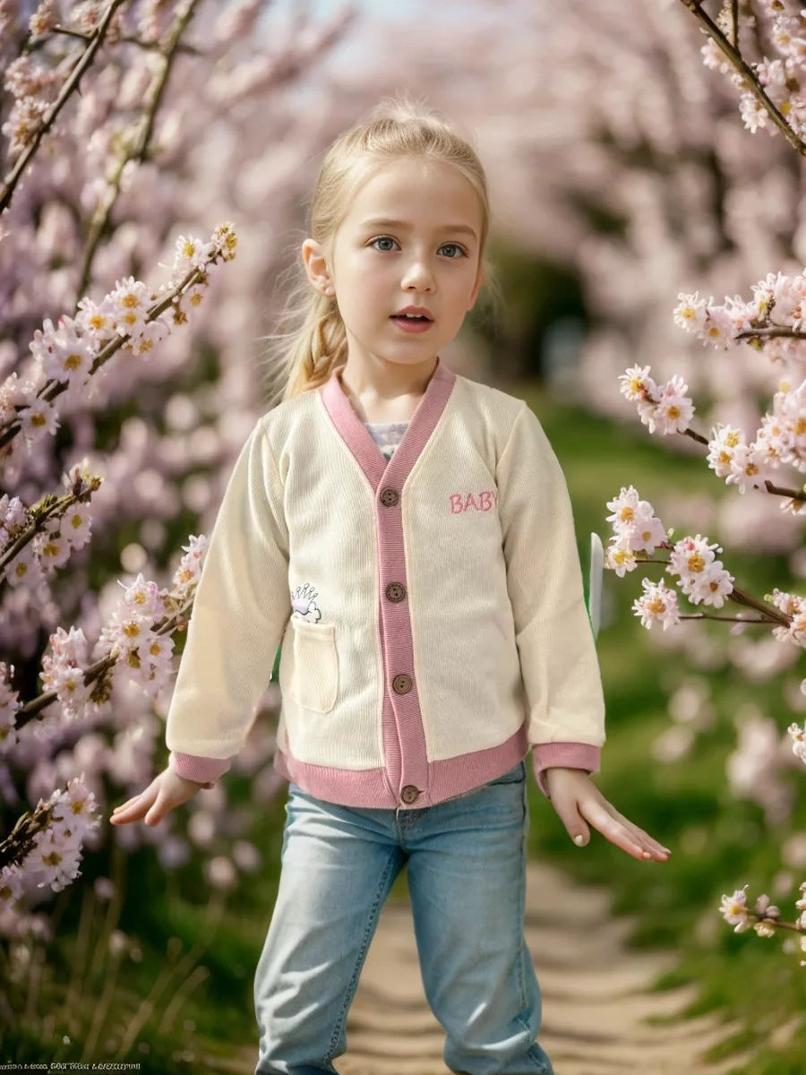 Bambooland Çocuklar İçin Düğmeli Triko Hırka, Kazak 212138020 Sütlü