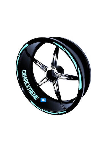 3 Parça Tasarımlı Nane Yeşili Jant Şeridi Sticker Çınar Extreme