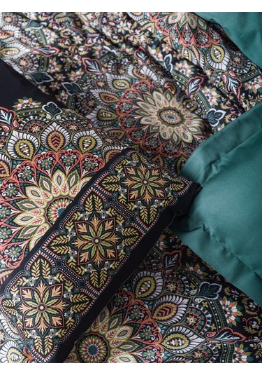 Cotton Box 1771-cb Saten Ck Nevresım Takımı Ornate Petrol PETROL