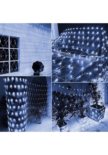 Besthome1 24v Düşük Gerilimli 3x2m 192 Ledli Sugeçirmez Bahçe Aydınlatması, 8 Işık Modu, Beyaz, Amerikan Standartı Transformörl Beyaz