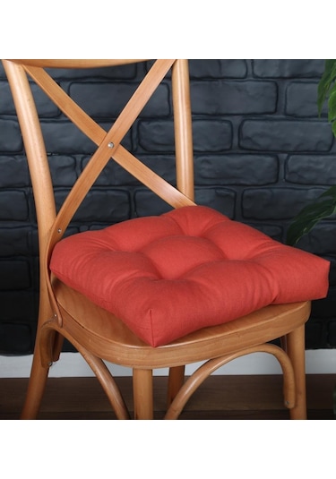 Altınpamuk Altınpamuk 4'Lü Lüx Pofidik Kiremit Sandalye Minderi Özel Dikişli