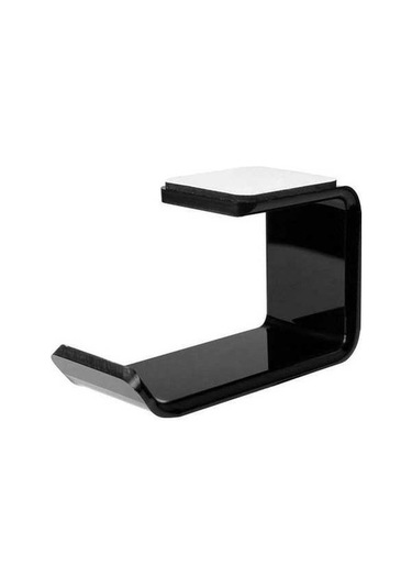 Sandwich Siyah L Tipi Kulaklık Tutucu Duvar Masa Altı Yapıştırmalı Tutucu 15kg Yük Kapasitesi