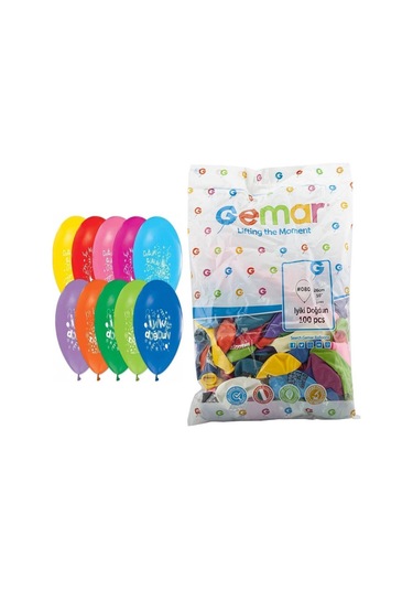 Gemar İyiki Doğdun Baskılı Balon 100 Lü