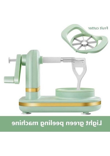 Fastbuy Manuel Meyve Soyucu - Elma Soyma Ve Dilimleme Makinesi - Açık Yeşil, Pratik Mutfak Aleti Açık Yeşil