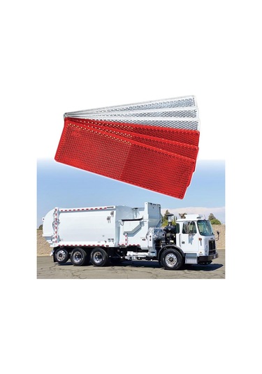 Beyaz Kamyon Motosiklet Yapışkanlı Dikdörtgen Plastik Reflektör Yansıtıcı Uyarı Plaka Çıkartmaları Güvenlik İşareti Kırmızı/beyaz Çıkartmalar 50pcs