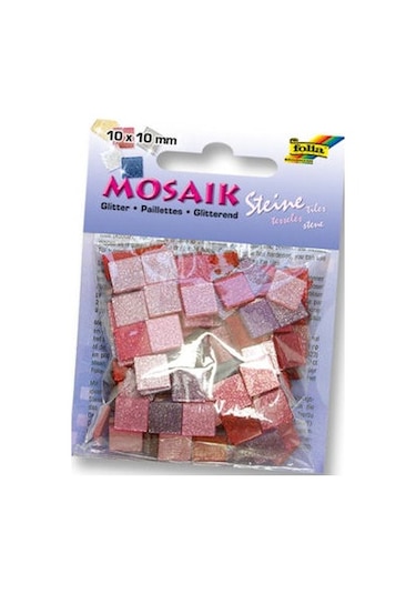 Folia Simli Mozaik 10X10 Mm. 190 Adet Glitter Pembe