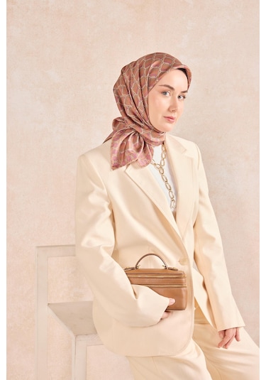 Silk Home Twill İpek Eşarp Zincir Bakır Çok Renkli