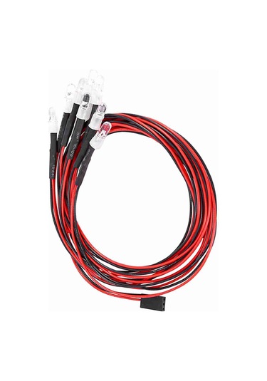 Geekyou 1/10 Rc Araba İçin 8'li Led Aydınlatma Seti - 4 Beyaz + 4 Kırmızı Işık, Alıcıdan Direk Besleme, Dayanıklı Ve Cool Görünüm