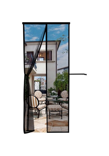 Hfambition Siyah Manyetik Pencere Perdeği - Otomatik Kapanır, Sessiz, Haşere Engeli, Hava Akışı Sağlar, Kolay Kurulum 120x240 Cm