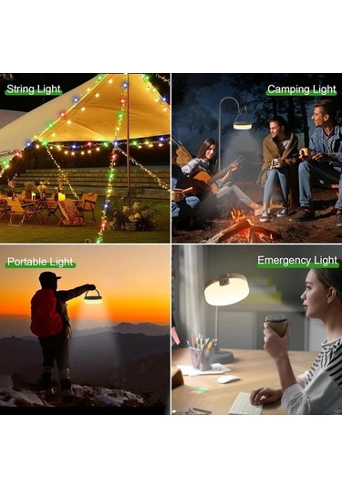 Willowhaven Outdoor Su Geceirmez Taşınabilir Katlanabilir String Işık Warm White 42ft 8 Aydınlatma Modu