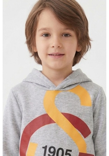 Galatasaray Lisanslı Büyük Logo Gri Çocuk Sweat