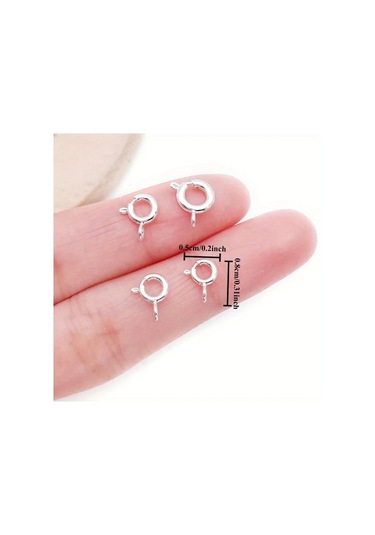 Elmpaly 10 Adet Gümüş Yuvarlak Spring Halka Dayanıklı Kolye Bileklik Bağlantısı Diğer